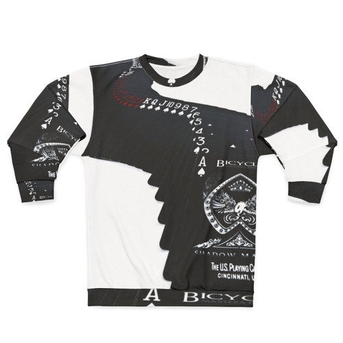 Playing cards sweatshirt for poker enthusiasts