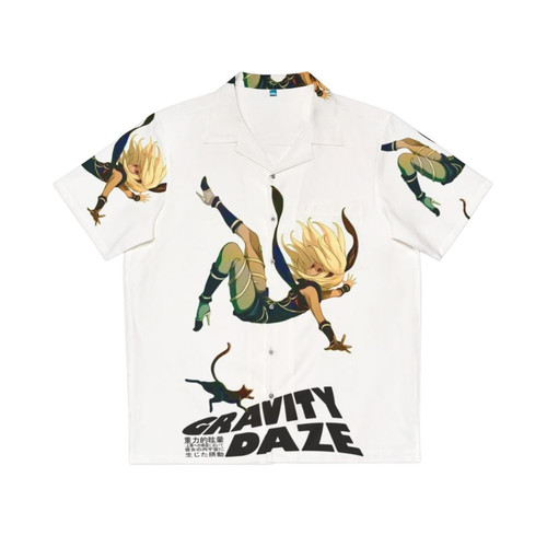 Gravity Daze Hawaiian Shirt with Kat character and Gravity Rush logo