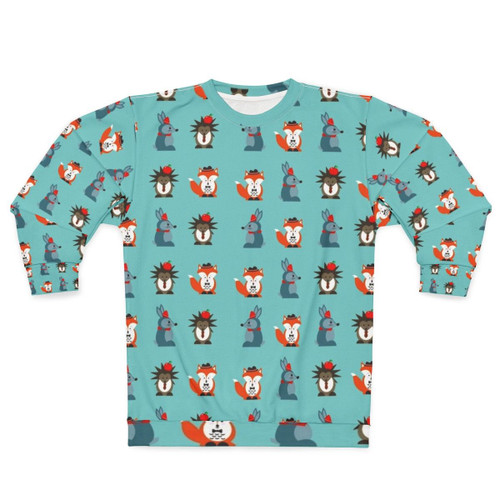 Decorative paper bunker sweatshirt featuring dark animals