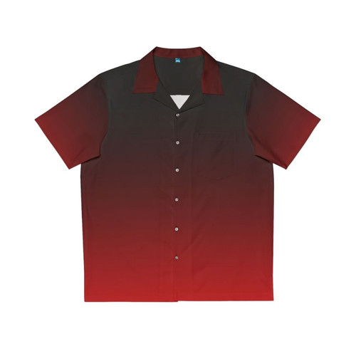 Gradient Ombre Hawaiian Shirt in Black and Red
