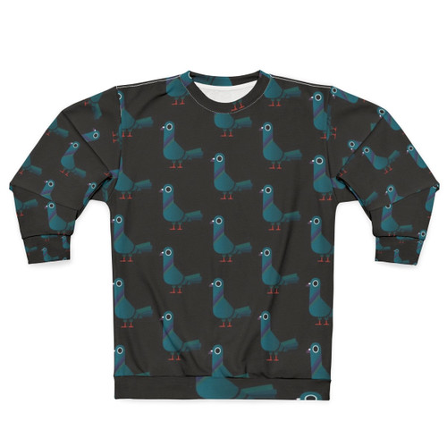 Colorful pigeon sweatshirt with a graphic design