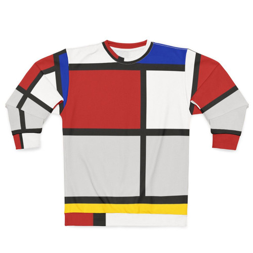 Piet Mondrian inspired geometric sweatshirt with primary colors