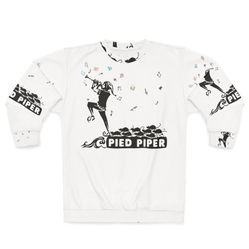 Pied Piper Sweatshirt with Fairy Tale Legend Motif