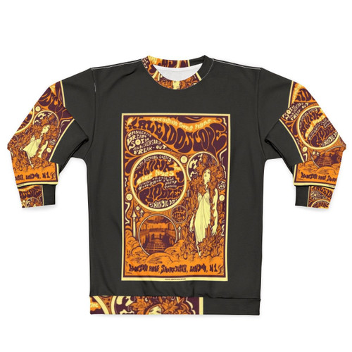 Kaleidoscope 60s psychedelic sweatshirt with colorful graphics