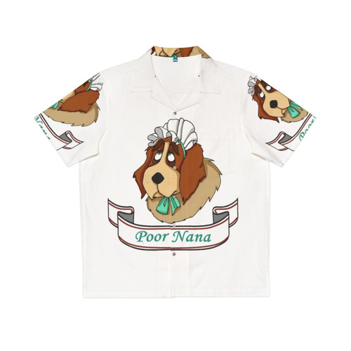 Charming "Poor Nana" Hawaiian Shirt with Peter Pan, Tinker Bell, and Pixie Dust Motif