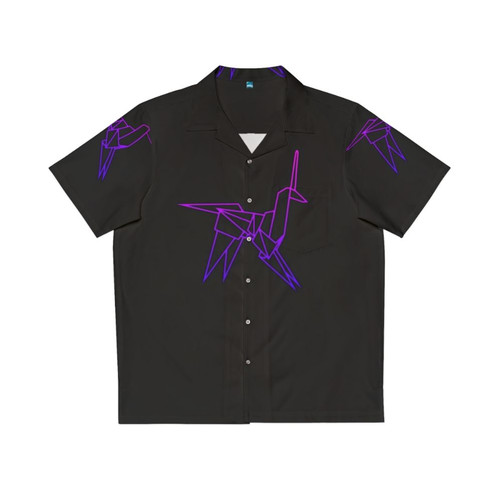 Retro Blade Runner Origami Unicorn Hawaiian Shirt