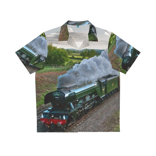 Flying Scotsman Hawaiian Shirt - Iconic Steam Train Design
