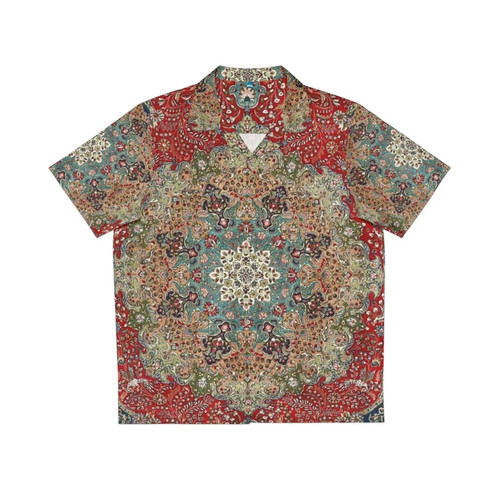 Vintage boho style Hawaiian shirt with Persian carpet pattern