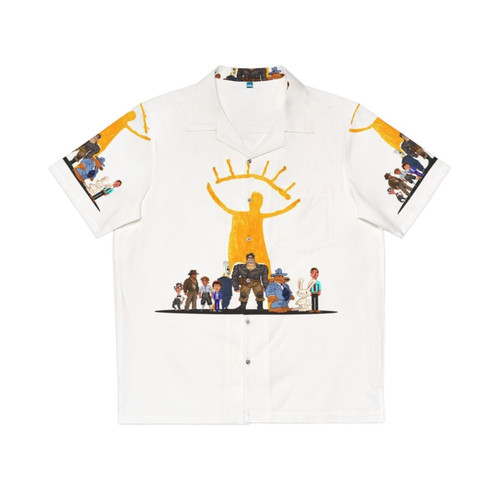 Point and Click Heroes Hawaiian Shirt featuring classic Lucas Arts adventure game characters