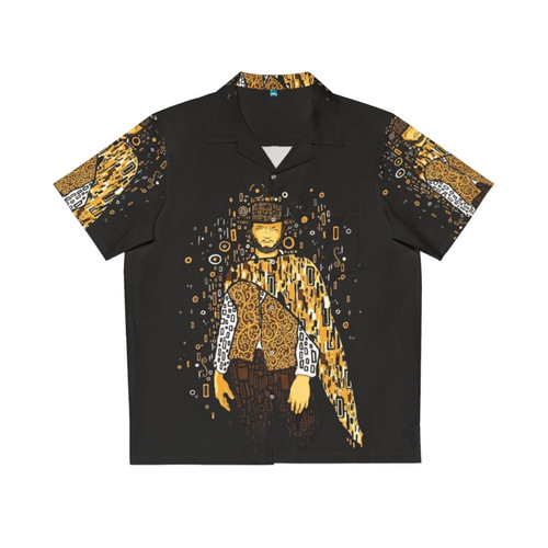 Vintage Art Nouveau Hawaiian Shirt with Gustav Klimt and Clint Eastwood