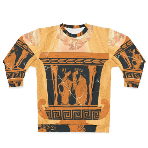 Persephone Seed Sweatshirt with Goddess Flower and Bowl Design