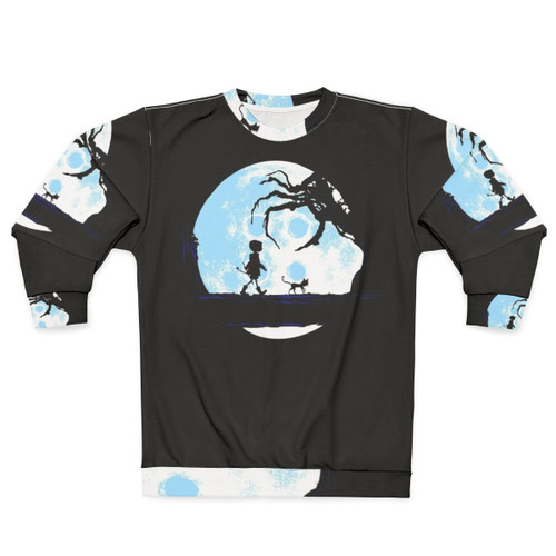 Retro moonwalk sci-fi sweatshirt with classic movie and cartoon inspired graphics