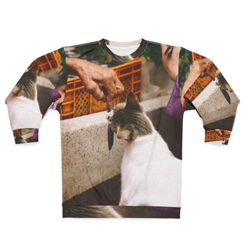 Kawaii people market animals cat fish eat sweatshirt
