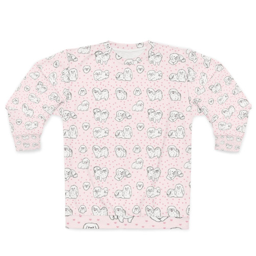Pekingese dog illustration pattern on a sweatshirt