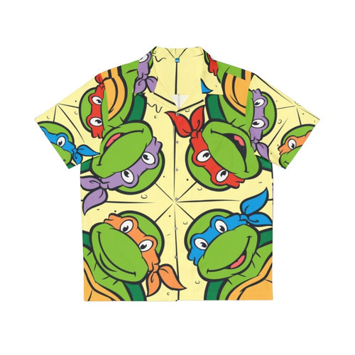 Retro Pizza Time Hawaiian Shirt featuring Teenage Mutant Ninja Turtles design