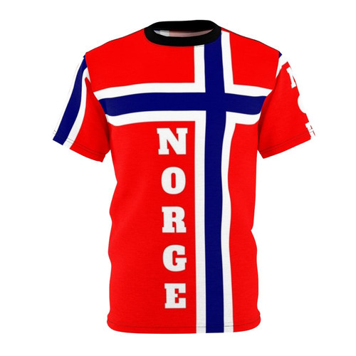 Norwegian flag printed on a high-quality t-shirt, showcasing national pride