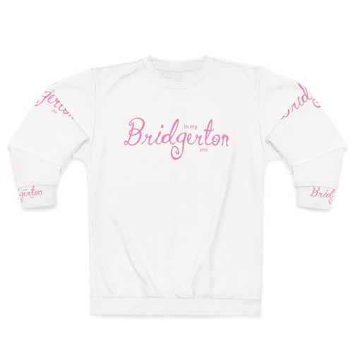 Pink sweatshirt with Bridgerton era inspired design