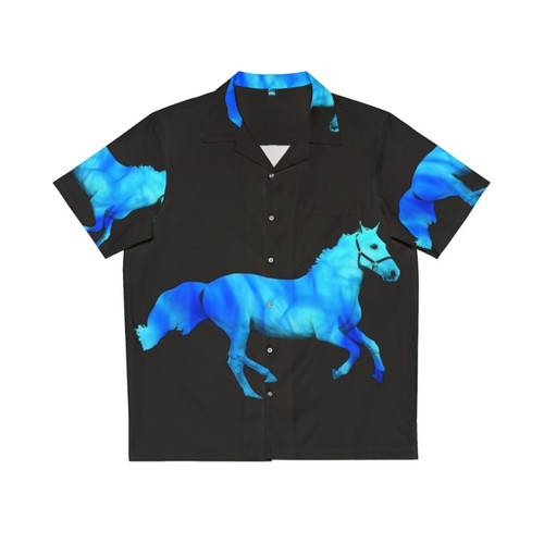 Flaming Horse Hawaiian Shirt with Tropical Animal Print
