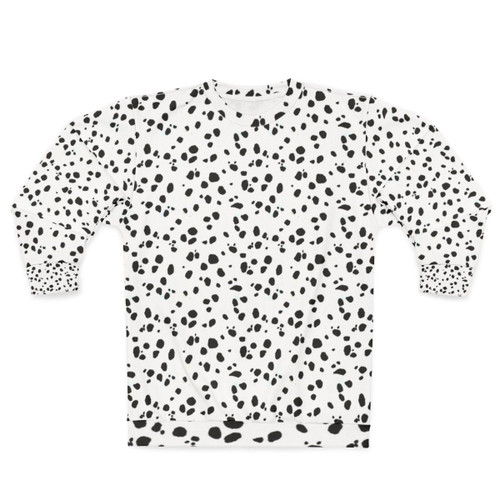 Dalmatian print sweatshirt with cute black and white spot pattern
