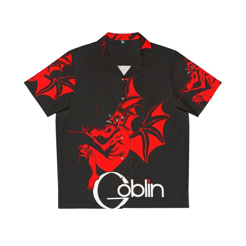 Goblin print Hawaiian shirt with tropical style