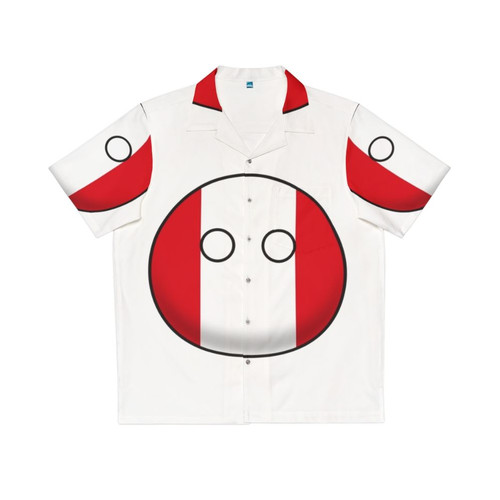 Peru Countryball Hawaiian Shirt with Vibrant National Flag Design