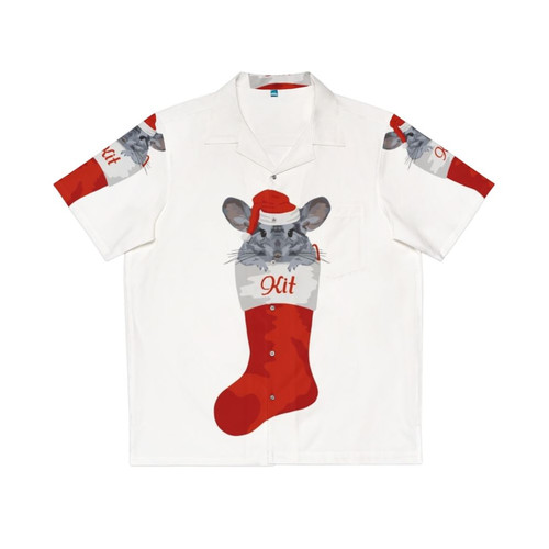 Personalized Chinchilla Hawaiian Shirt with Christmas Stocking Design