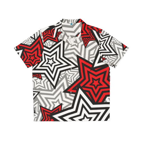 Persona 5 inspired red and white star pattern Hawaiian shirt