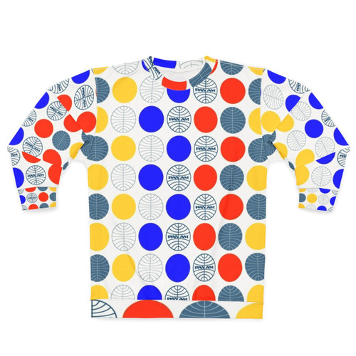  Pan Am pattern sweatshirt with retro airline graphics