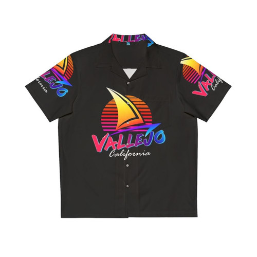Vallejo California Hawaiian Shirt with Retro Sunset Design