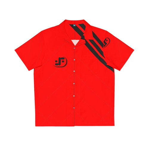 V Visitor Uniform Hawaiian Shirt with 80s Sci-Fi TV Show Graphics