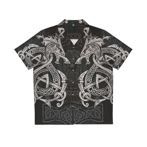 Fighting Fenrir Norse Mythology Hawaiian Shirt with Wolf Print