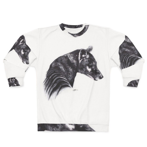 Thylacine extinct animal sweatshirt featuring Corinna's Tasmanian tiger artwork