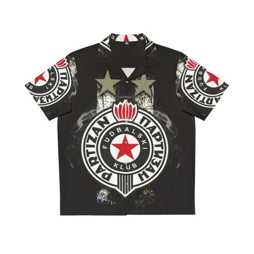 Partizan Beograd Hawaiian Shirt featuring the iconic Partizan logo