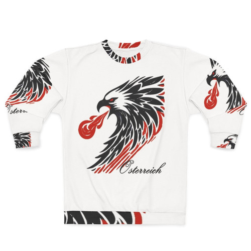 Austria Euro 2024 Patriotic Sweatshirt with Stylized Austrian Eagle Symbol