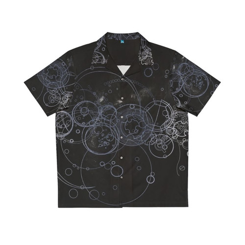 Time Lord Writing Silver Hawaiian Shirt with Gallifreyan Pattern