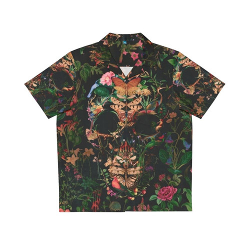 Papilion Floral Skull Hawaiian Shirt