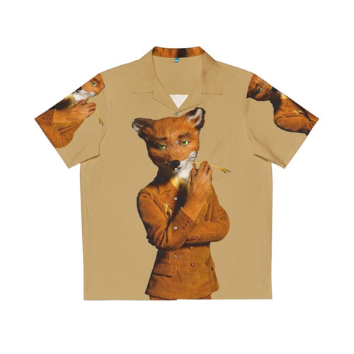 Fantastic Mr Fox inspired Hawaiian shirt with wolf print design