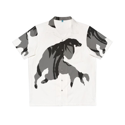 Panther necklace Hawaiian shirt with tropical print and superhero design
