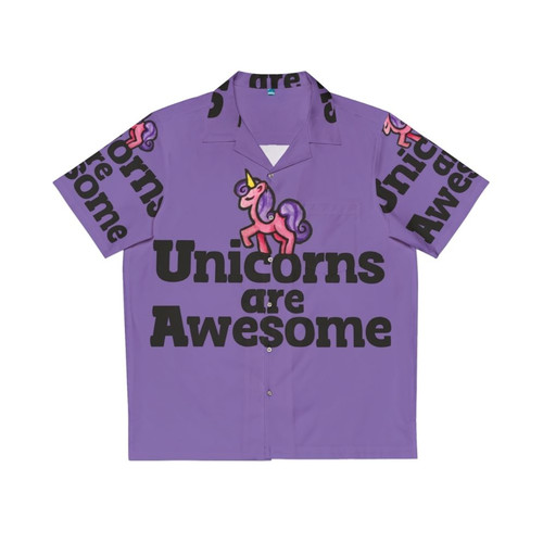 Unicorns Are Awesome Hawaiian Shirt with Pink Unicorn Print