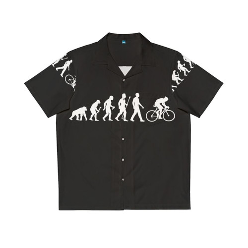 Evolution Of Man Cycling Hawaiian Shirt with Bicycle Silhouette