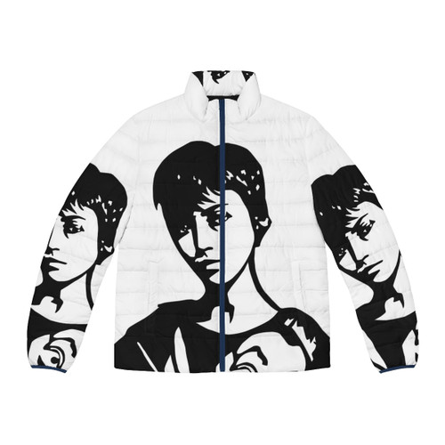 Money Heist Tokyo Puffer Jacket with iconic characters from the Netflix series