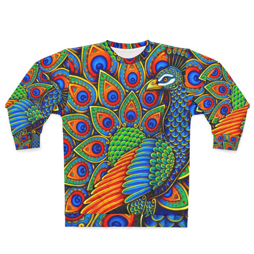Colorful paisley peacock sweatshirt