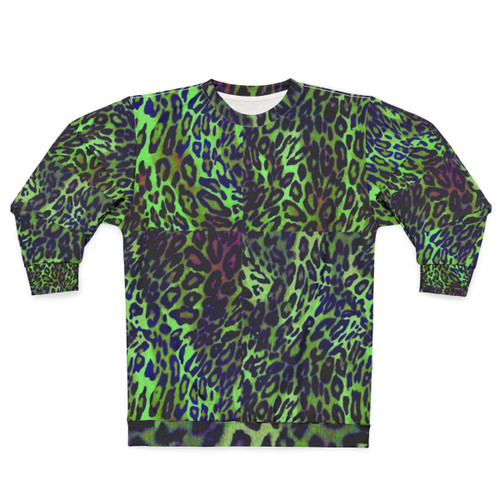 Colorful leopard print graphic sweatshirt