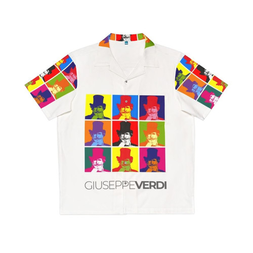 Giuseppe Verdi portrait on a colorful Hawaiian shirt