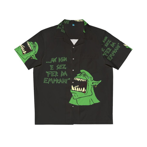 Ork Waaagh Hawaiian Shirt with Warhammer Fantasy Inspired Design
