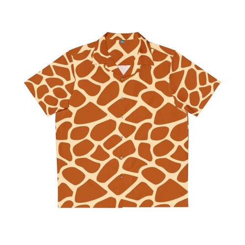 Giraffe print animal Hawaiian shirt with tropical pattern