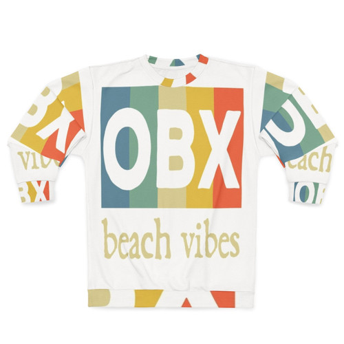 Obx Beach Vibes Sweatshirt with Retro Sunset Graphic