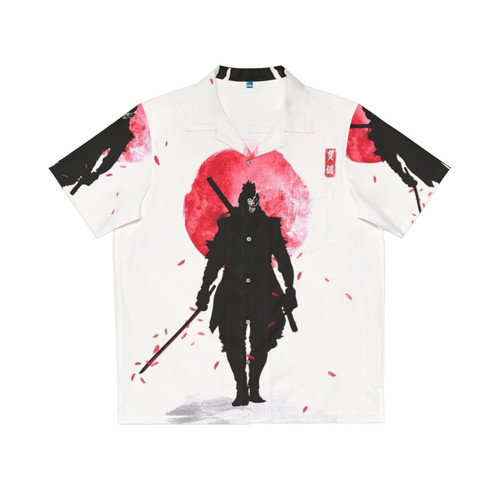 One Armed Wolf Samurai-Inspired Hawaiian Shirt