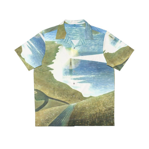 Eric Ravilious Hawaiian Shirt with Coastal Landscape Painting