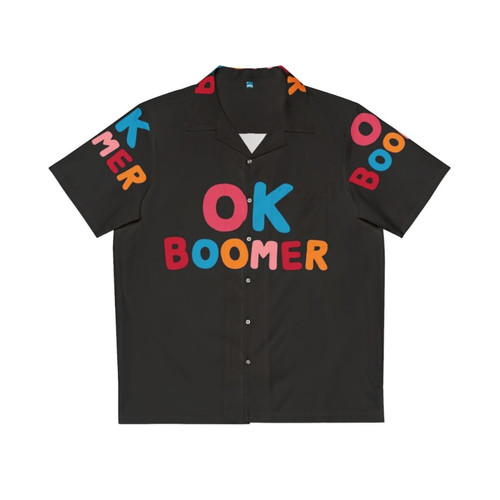 Bright and colorful "Ok Boomer" Hawaiian shirt
